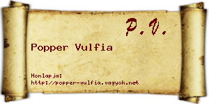 Popper Vulfia névjegykártya
